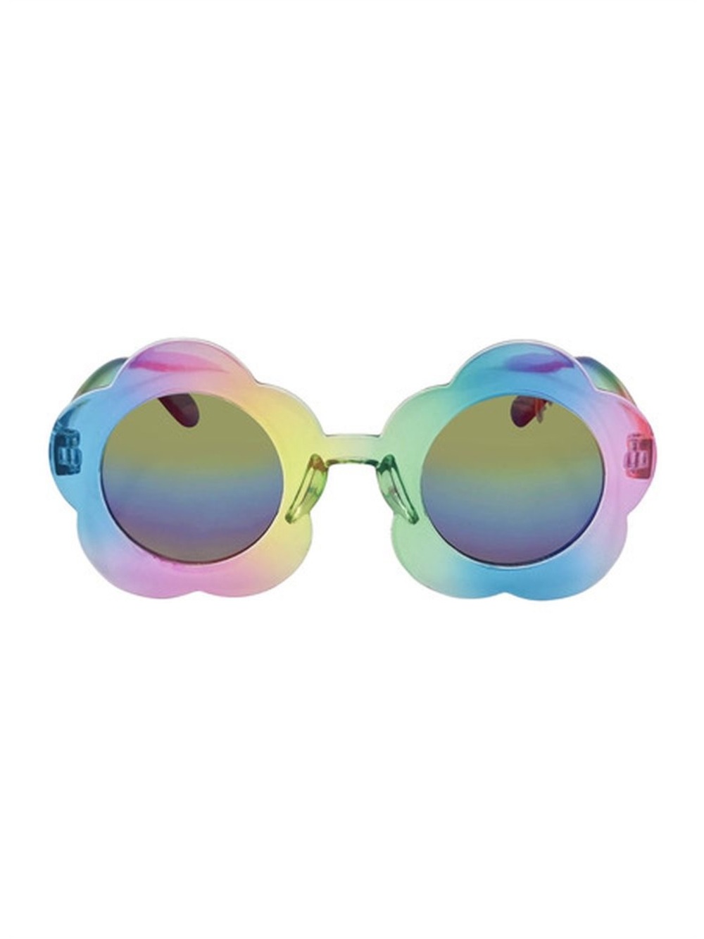Kids Rainbow Flower Round Mirror Lens Sunglasses - Multicolor - 100% UV Protecti